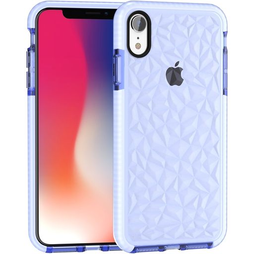 Mobigear Diamond Coque iPhone XR Coque arrière Rigide - Transparent / Bleu