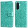 Mobigear Sunflower Housse Samsung Galaxy A37 Etui Porte-Monnaie - Vert