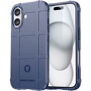 Mobigear Rugged Shield Coque iPhone 16 Coque arrière en TPU Souple Anti-Chocs - Bleu