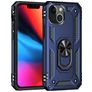 Mobigear Armor Ring Coque iPhone 13 Coque arrière Rigide Anti-Chocs avec Anneau-Support - Bleu