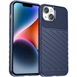 Mobigear Groove Coque iPhone 15 Plus Coque arrière en TPU Souple - Bleu