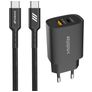 Mobigear Essentials - Simple USB-C Chargeur USB-C 1 mètre Power Delivery 20W - Noir