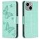 Mobigear Butterfly Housse iPhone 15 Plus Etui Porte-Monnaie - Vert