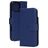 Mobiparts Wallet Housse iPhone 16 Pro Max MagSafe Etui en Cuir Véritable Porte-Monnaie - Bleu