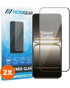 Mobigear Premium OnePlus Nord CE5 Verre trempé Protection d'écran - Compatible Coque - Noir (Lot de 2)