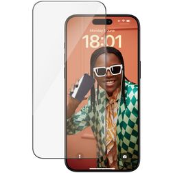 PanzerGlass Ultra-Wide Fit iPhone 15 Pro Max Verre trempé Protection d'écran - Compatible Coque + Cadre d'installation - Noir