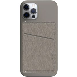 Nudient Magnet Thin - Porte Cartes en en Cuir véritable - 3 Cartes - Compatible MagSafe - Clay Beige