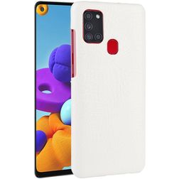 Mobigear Croco Coque Samsung Galaxy A21s Coque arrière - Blanc