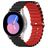 Mobigear Ocean Bracelet Silicone pour Smartwatch Fermeture boucle ardillon - 22 mm - Noir / Rouge