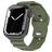 Mobigear Sport Armor Bracelet Silicone Apple Watch Fermeture à clou et passant - 42/41/40/38 mm - Olive