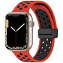 Mobigear Sport Plus Mag Bracelet Silicone Apple Watch Fermeture magnétique - 49/46/45/44 mm - Noir / Rouge