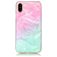 Mobigear Marble Coque iPhone XS Coque arrière en TPU Souple - Rose / Turquoise