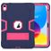 Mobigear ShieldStand Coque iPad 10 (2022) Coque arrière en Plastique rigide,Silicone + Support Amovible - Rose / Bleu Marin