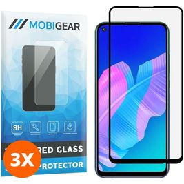 Mobigear Premium Huawei P40 Lite E Verre trempé Protection d'écran - Compatible Coque - Noir (Lot de 3)