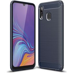Mobigear Brushed Slim Coque Samsung Galaxy A40 Coque arrière en TPU Souple - Bleu Marin