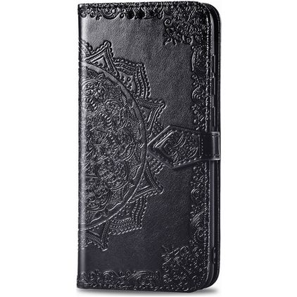 Mobigear Mandala Housse Motorola Moto E6s (2020) Etui Porte-Monnaie - Noir
