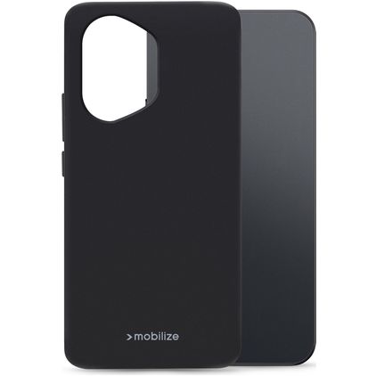 Mobilize Rubber Gelly Coque Honor 600 Lite Coque arrière en TPU Souple - Noir