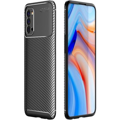 Mobigear Racing Coque OPPO Reno 4 Coque arrière en TPU Souple - Noir
