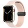 Mobigear Stripe Mag Bracelet Silicone Apple Watch Fermeture magnétique - 42/41/40/38 mm - Blanc / Rose