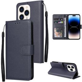 Mobigear Wallet Housse iPhone 14 Pro Max Etui Porte-Monnaie - Bleu Marin