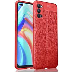 Mobigear Luxury Coque OPPO Reno 4 Coque arrière en TPU Souple - Rouge