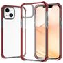 Mobigear Full Bumper Coque iPhone 14 Coque arrière Rigide Anti-Chocs - Transparent / Rouge
