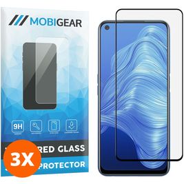 Mobigear Premium Realme 7 Verre trempé Protection d'écran - Compatible Coque - Noir (Lot de 3)