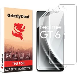 GrizzlyCoat Realme GT 6 Hydrogel TPU Protection d'écran - Compatible Coque (Lot de 2)