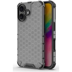Mobigear Honeycomb Coque iPhone 16 Coque arrière Rigide Anti-Chocs - Noir