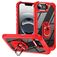 Mobigear Crystal Ring Coque iPhone 17e Coque arrière Rigide avec Anneau-Support - Rouge