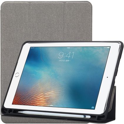 Mobigear Tri-Fold Gel Coque iPad Pro 10.5 Pouces (2017) Etui en TPU,Similicuir + Porte-crayon - Gris