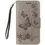 Mobigear Butterfly Housse Samsung Galaxy A8 (2018) Etui Porte-Monnaie - Gris