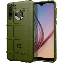 Mobigear Rugged Shield Coque Samsung Galaxy A21 Coque arrière en TPU Souple Anti-Chocs - Vert