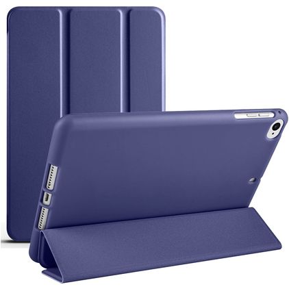 Mobigear Tri-Fold Gel Coque iPad 6 (2018) Etui en TPU,Similicuir - Dark Blue
