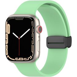 Mobigear Sport Mag Bracelet Silicone Apple Watch Fermeture magnétique - 49/46/45/44 mm - Vert pastel