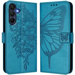 Mobigear Flowers Housse Samsung Galaxy A17 Etui Porte-Monnaie - Bleu