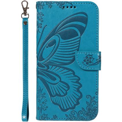 Mobigear Butterfly Housse Samsung Galaxy S25 Ultra Etui Porte-Monnaie - Bleu