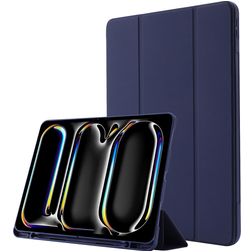 Mobigear Tri-Fold Gel Coque iPad Pro 13 Pouces (2025) Etui en TPU,Similicuir + Porte-crayon - Dark Blue