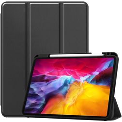 Mobigear Tri-Fold Gel Coque iPad Pro 11 Pouces (2021) Etui en TPU,Similicuir + Porte-crayon - Noir