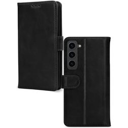 Mobilize Wallet Housse Samsung Galaxy S23 Etui en Cuir Véritable Porte-Monnaie - Noir