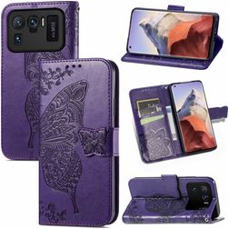Mobigear Butterfly Housse Xiaomi Mi 11 Ultra Etui Porte-Monnaie - Violet