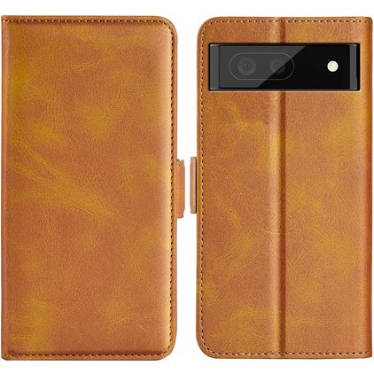 Mobigear Slim Magnet Housse Google Pixel 6a Etui Porte-Monnaie - Cognac