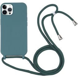 Mobigear Lanyard iPhone 16 Pro Max Coque avec cordon en Silicone - Vert
