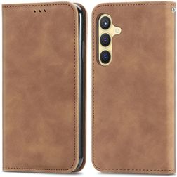 Mobigear Retro Slim Housse Samsung Galaxy S25 Plus Etui Porte-Monnaie - Marron