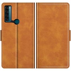 Mobigear Slim Magnet Housse TCL 20 SE Etui Porte-Monnaie - Marron