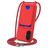 Mobigear Lanyard Card iPhone 16 Plus Coque avec cordon en Silicone et Porte-Cartes - Rouge