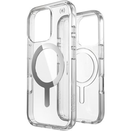 Speck Presidio Perfect Clear Coque Transparente iPhone 16 Pro MagSafe Coque arrière Rigide Anti-Chocs - Transparent