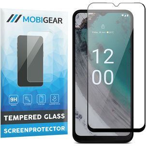 Mobigear Premium Nokia C32 Verre trempé Protection d'écran - Compatible Coque - Noir