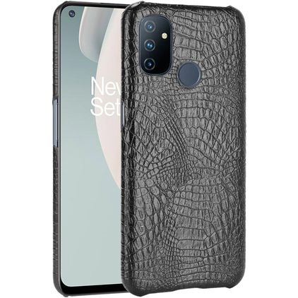 Mobigear Croco OnePlus Nord N100 Plastique rigide Coque arrière - Noir
