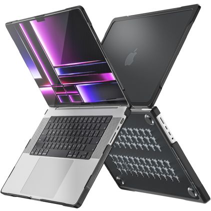 Mobigear Shockproof Pro MacBook Pro 16 Pouces (2021-2026) Coque - Noir - Model A2485 / A2780 / A2991 / A3186 / A3428 / A3429